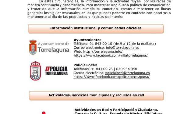 Torrelaguna no se para. Comunicación con el ciudadano, servicios y recursos en red