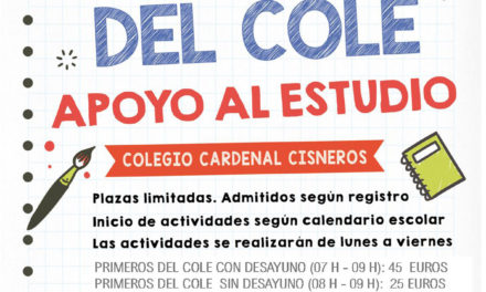 Primeros del cole y apoyo al estudio curso 2020/2021