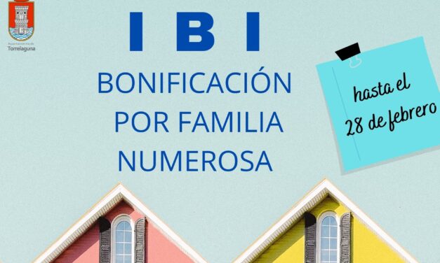 Abierto el plazo para solicitar bonificación por familia numerosa en el Impuesto de Bienes Inmuebles (IBI) en Torrelaguna