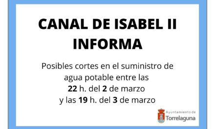 Aviso del Canal de Isabel II