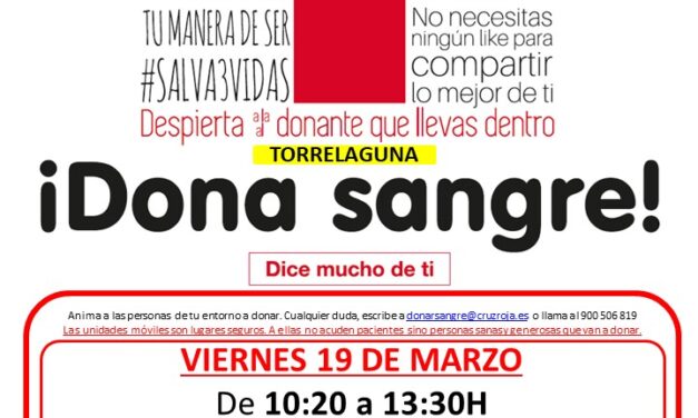 Próximo viernes 19 de marzo, campaña de donación de sangre en Torrelaguna