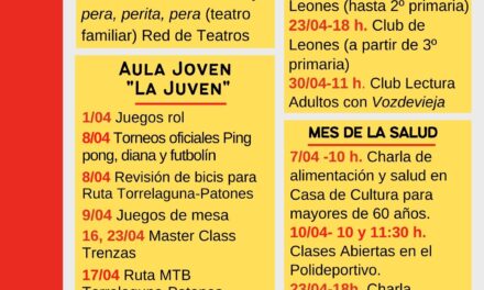 Programación cultural y juvenil de abril