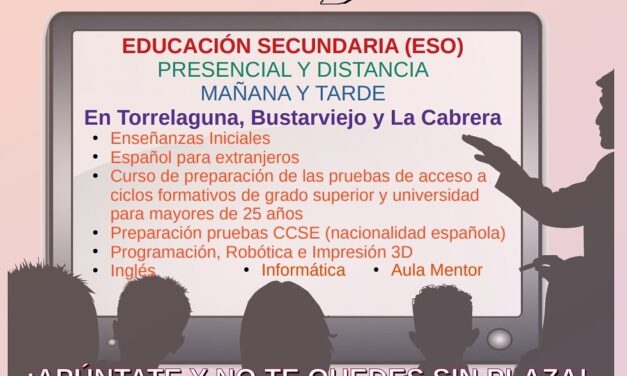 Abierto el plazo de matriculación de la Escuela de Adultos para el próximo curso