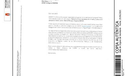 Alegaciones y observaciones al proyecto «Rediseño de las maniobras de entrada y salida en el aeropuerto Adolfo Suárez -Madrid/Barajas. Proyecto AMBAR»