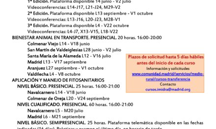 Nuevos cursos de IMIDRA para el ámbito rural y sectores agrario y alimentario