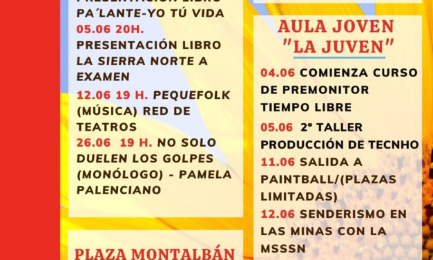 Programación de actividades en junio