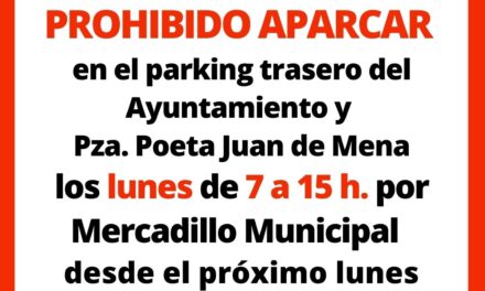 Prohibido aparcar los lunes de 7:00 a 15:00h en aledaños de la Plaza Mayor