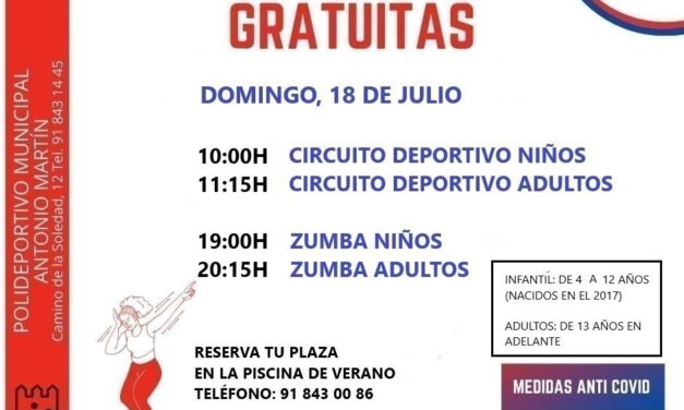 ¡ Clases gratuitas en el Polideportivo Antonio Martín !
