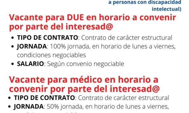 Oferta de empleo en AFANIAS Torrelaguna