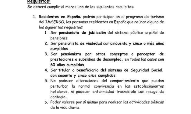 Últimos días para solicitar las vacaciones del Imserso (2021-2022)