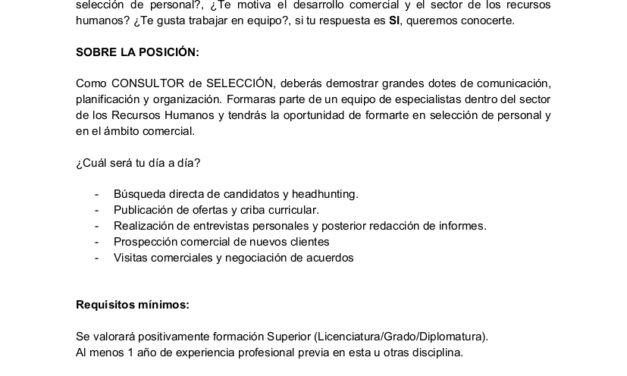 Oferta de empleo