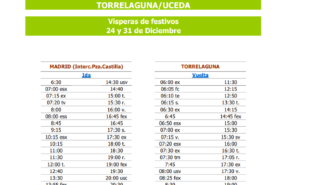 Horarios de los autobuses de las líneas interurbanas de Torrelaguna para estas fechas