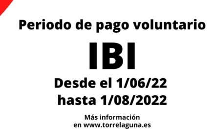 Anuncio de cobranza IBI, periodo pago voluntario ejercicio 2022