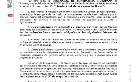 Limpieza y desbroce de parcelas y terrenos urbanos, viario y espacios libres