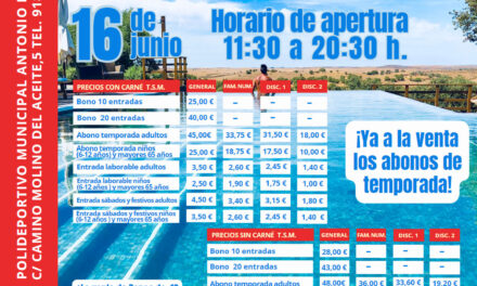 Ya a la venta los bonos y abonos de la piscina municipal de verano