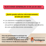 Abierto el plazo de solicitud de voto por correo para las Elecciones Generales