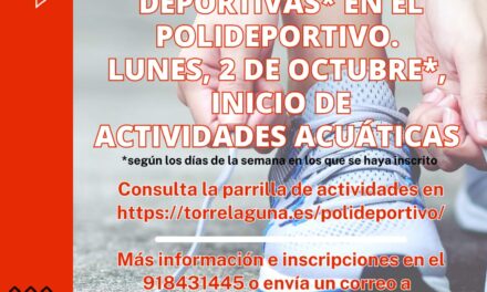 Inicio de actividades deportivas en el Polideportivo temporada 2023-24