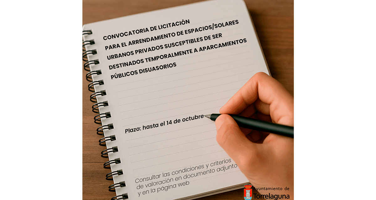 Convocatoria: arrendamiento de solares para aparcamientos disuasorios en Torrelaguna