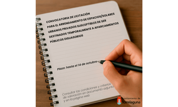 Convocatoria: arrendamiento de solares para aparcamientos disuasorios en Torrelaguna