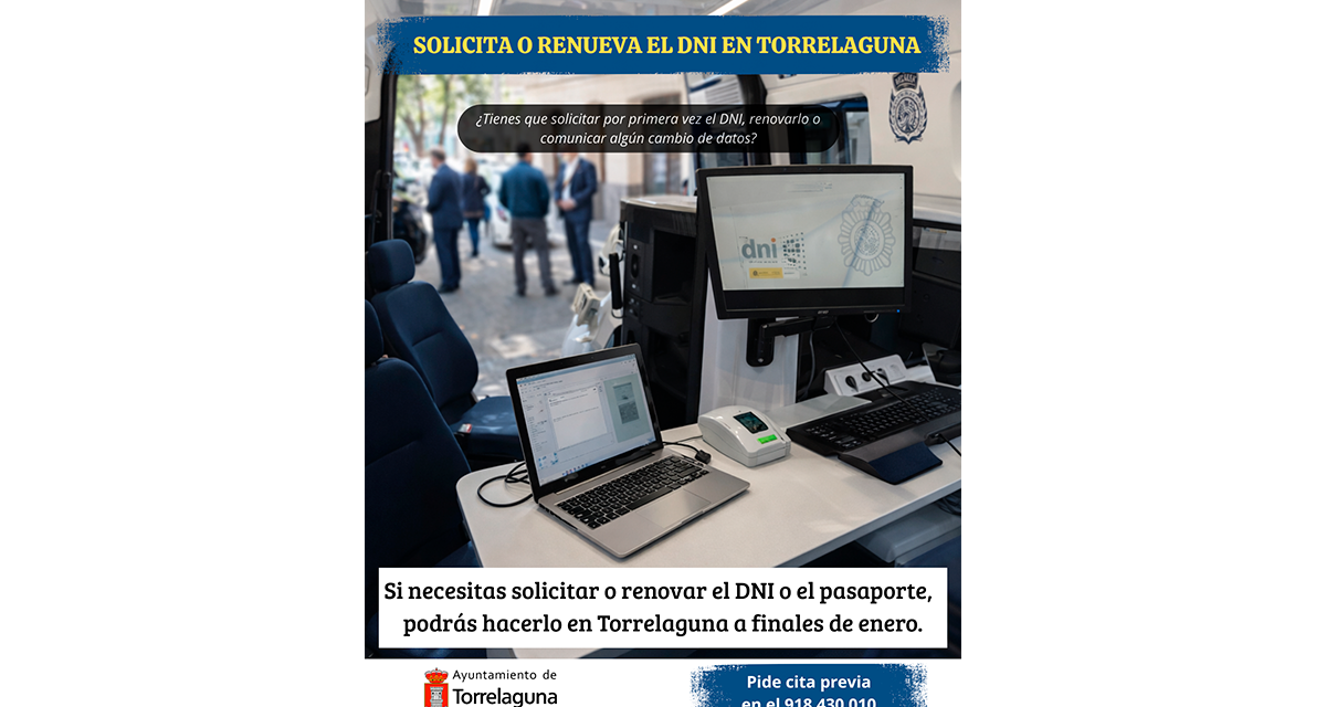 📣 ¡LA UNIDAD MÓVIL DE EXPEDICIÓN DEL DNI VENDRÁ A TORRELAGUNA A FINALES DE ENERO! 🇪🇸