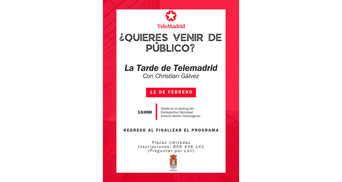 ¿Quieres venir de público a Telemadrid? Vive la experiencia en directo con “La Tarde de Telemadrid”