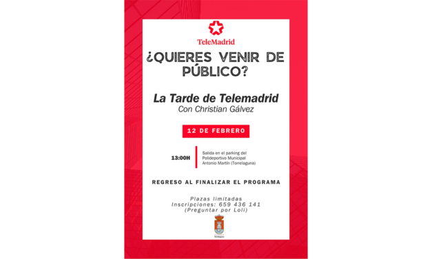 ¿Quieres venir de público a Telemadrid? Vive la experiencia en directo con “La Tarde de Telemadrid”