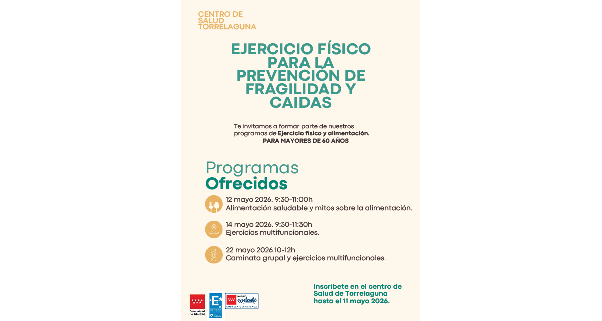 Torrelaguna impulsa un programa de ejercicio físico y alimentación para mayores de 60 años